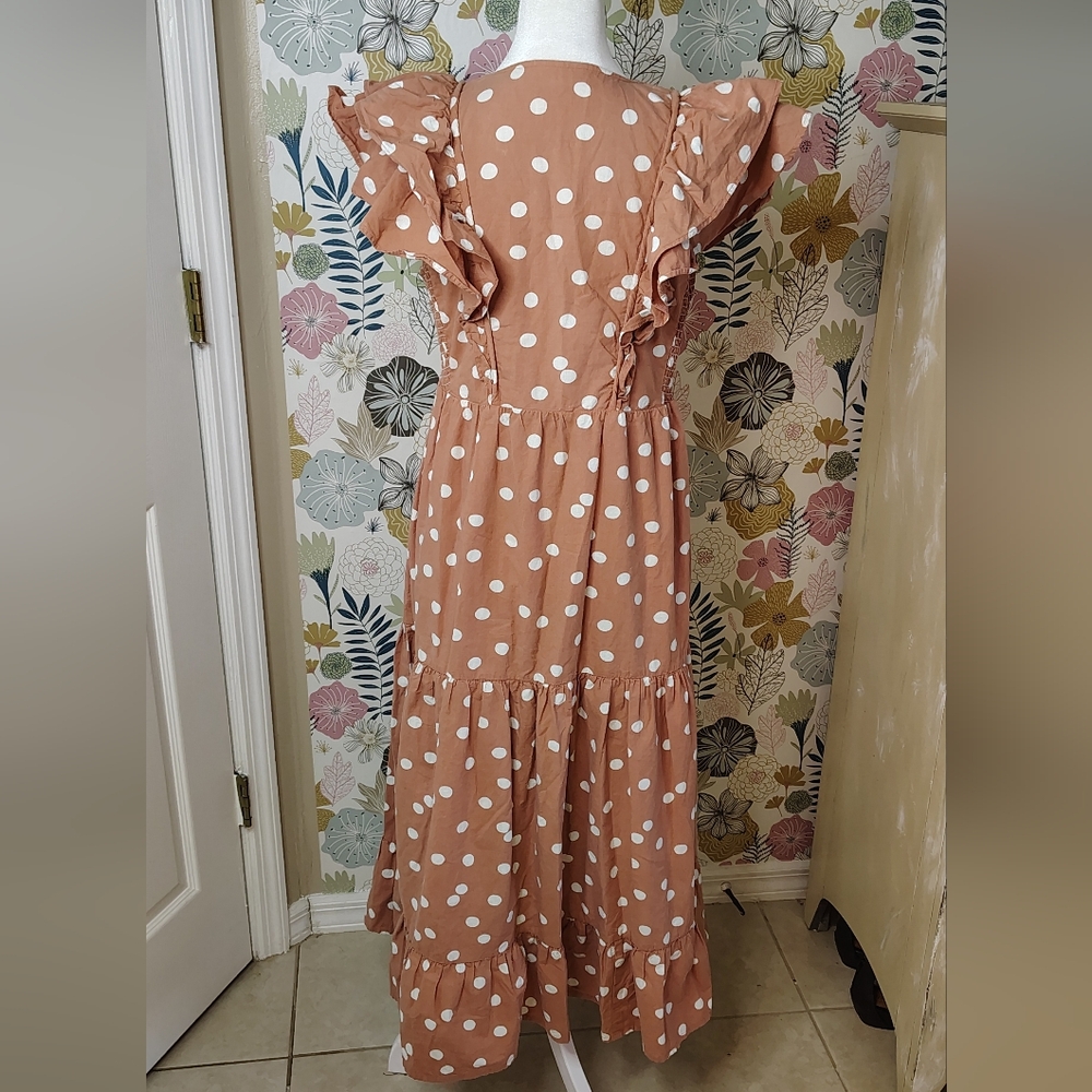 Roller Rabbit Polka Dot Ruffle 100%cotton Dress Women's Size S - Picture 5 of 8